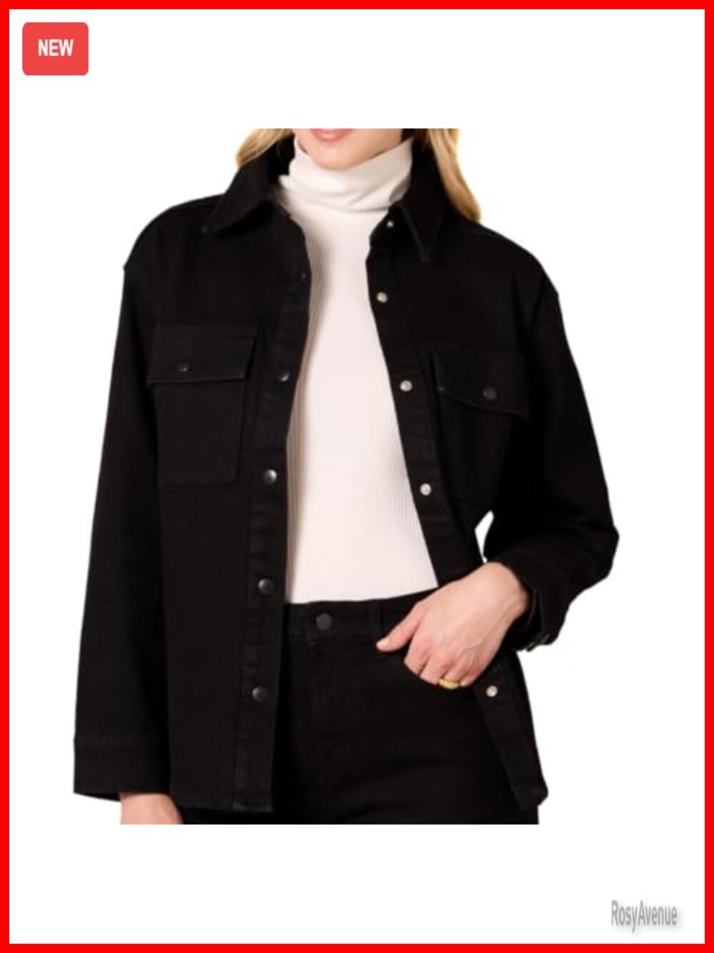 Women's Oversized Heavyweight Denim Shirt Jacket Relaxed Fit